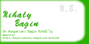 mihaly bagin business card